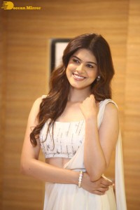 Indian Actress Asha Bhat in a white dress