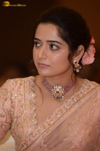 actress ashika ranganath in a pink saree while attending a function