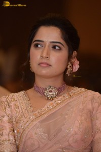actress ashika ranganath in a pink saree while attending a function