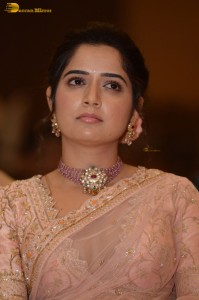 actress ashika ranganath in a pink saree while attending a function