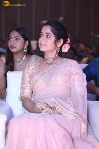 actress ashika ranganath in a pink saree while attending a function