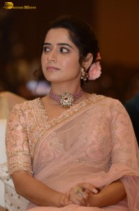 actress ashika ranganath in a pink saree while attending a function