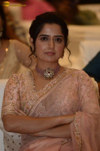 actress ashika ranganath in a pink saree while attending a function