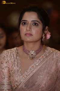 actress ashika ranganath in a pink saree while attending a function