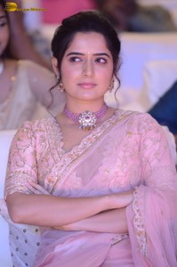 actress ashika ranganath in a pink saree while attending a function