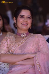 actress ashika ranganath in a pink saree while attending a function