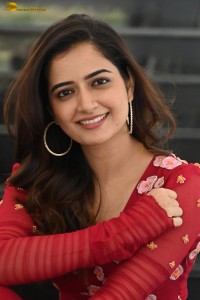 actress Ashika Ranganath beautiful in a red salwar