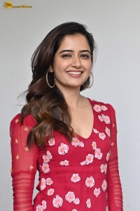 actress Ashika Ranganath beautiful in a red salwar