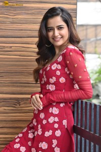 actress Ashika Ranganath beautiful in a red salwar