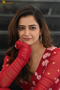 actress Ashika Ranganath beautiful in a red salwar