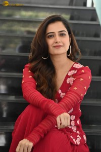 actress Ashika Ranganath beautiful in a red salwar