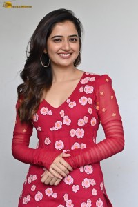 actress Ashika Ranganath beautiful in a red salwar