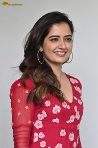 actress Ashika Ranganath beautiful in a red salwar