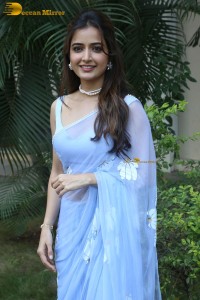 actress Ashika Ranganath lovely in a blue saree