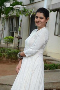 Actress Ashima Narwal dressed in white Salwar Kameez