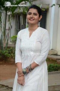 Actress Ashima Narwal dressed in white Salwar Kameez