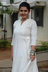 Actress Ashima Narwal dressed in white Salwar Kameez