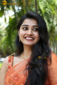 tollywood and tamil actress athira raj beautiful in a orange saree
