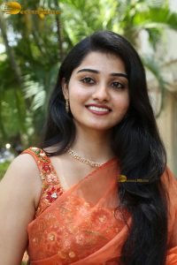 tollywood and tamil actress athira raj beautiful in a orange saree