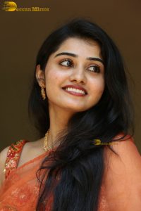 tollywood and tamil actress athira raj beautiful in a orange saree