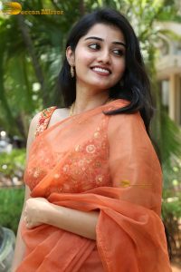 tollywood and tamil actress athira raj beautiful in a orange saree