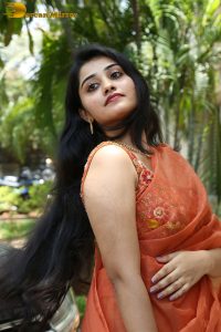 tollywood and tamil actress athira raj beautiful in a orange saree