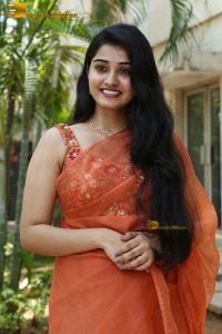 tollywood and tamil actress athira raj beautiful in a orange saree