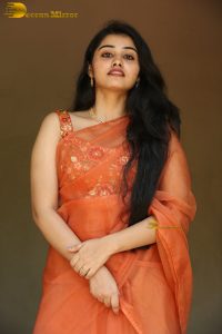 tollywood and tamil actress athira raj beautiful in a orange saree