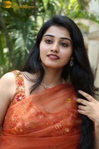 tollywood and tamil actress athira raj beautiful in a orange saree