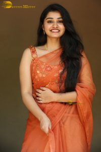 tollywood and tamil actress athira raj beautiful in a orange saree