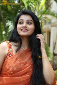 tollywood and tamil actress athira raj beautiful in a orange saree