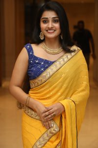 telugu and tamil actress Athira Raj gorgeous in a yellow saree
