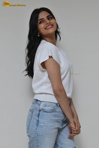 indian actress avantika dassani cute in a white top and blue denim jeans