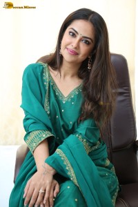 actress avika gor in a green salwar kameez dress