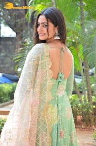 Actress Ayesha Khan in a green salwar