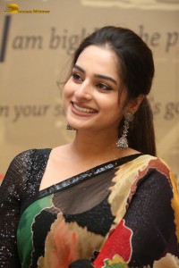 Tollywood Actress Ayesha Khan in a black saree