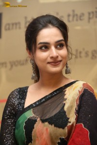 Tollywood Actress Ayesha Khan in a black saree