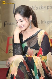 Tollywood Actress Ayesha Khan in a black saree
