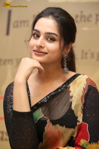 Tollywood Actress Ayesha Khan in a black saree