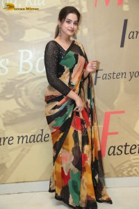 Tollywood Actress Ayesha Khan in a black saree