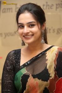 Tollywood Actress Ayesha Khan in a black saree