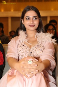 Indian Actress Ayesha Khan beautiful looks in a light orange dress