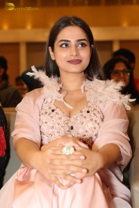 Indian Actress Ayesha Khan beautiful looks in a light orange dress