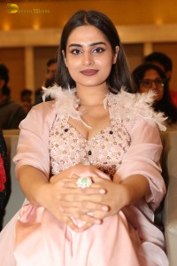 Indian Actress Ayesha Khan beautiful looks in a light orange dress