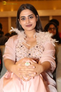 Indian Actress Ayesha Khan beautiful looks in a light orange dress