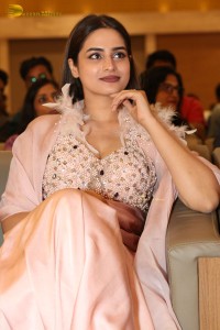 Indian Actress Ayesha Khan beautiful looks in a light orange dress