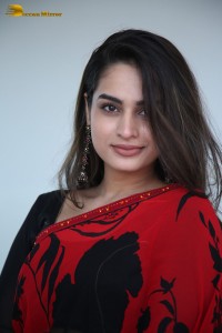 Telugu Actress Ayesha Khan lovely pictures in a red and black saree