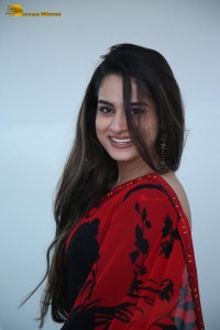 Telugu Actress Ayesha Khan lovely pictures in a red and black saree