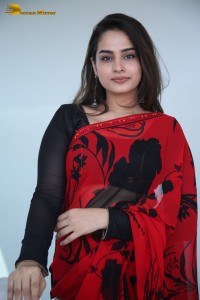 Telugu Actress Ayesha Khan lovely pictures in a red and black saree