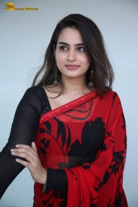 Telugu Actress Ayesha Khan lovely pictures in a red and black saree